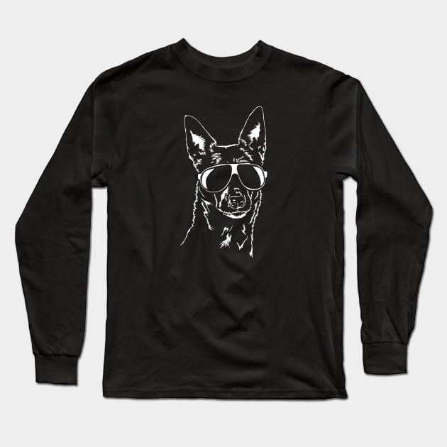 Funny Proud Australian Kelpie sunglasses cool dog Long Sleeve T-Shirt by wilsigns